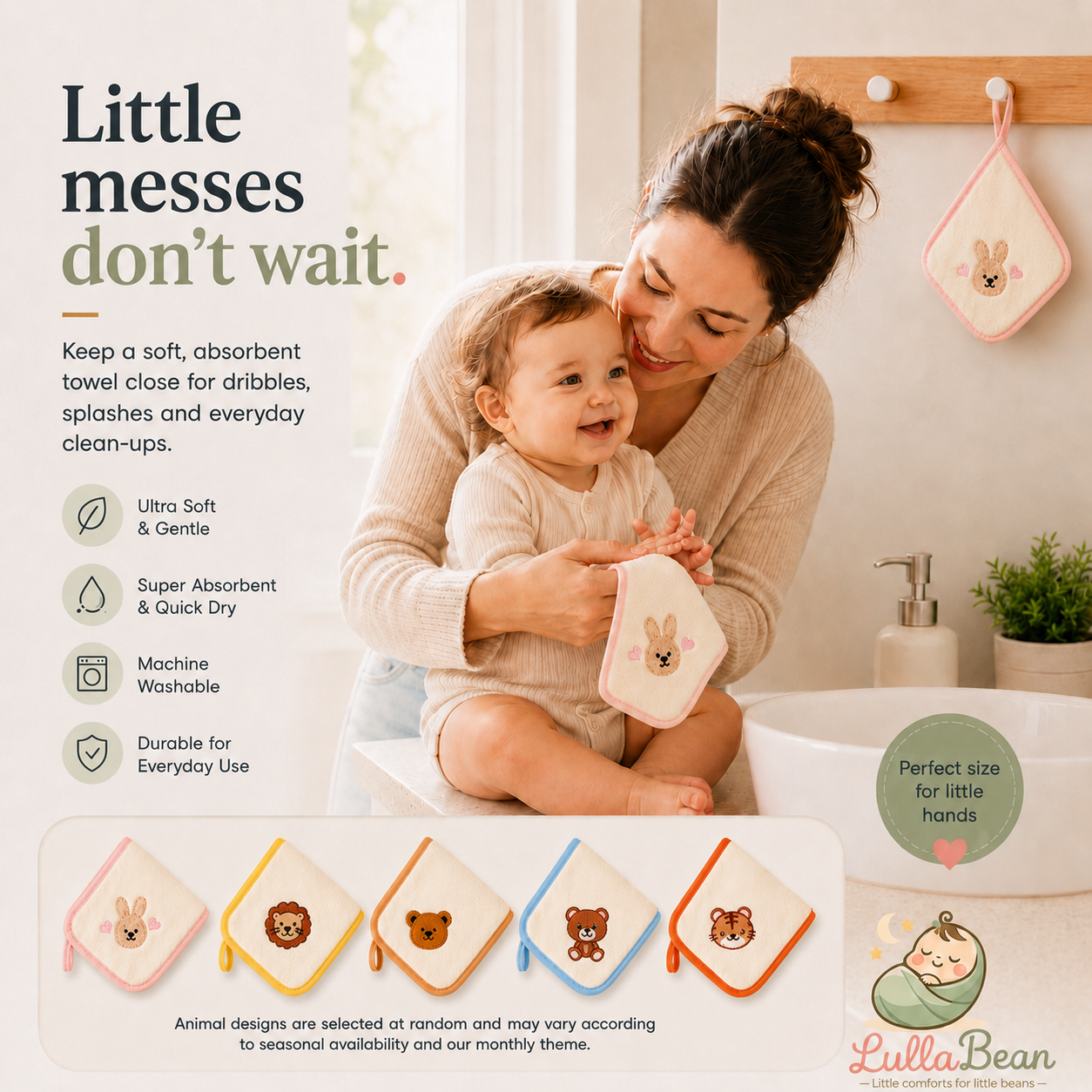 Soft Baby Face Towels 5pcs
